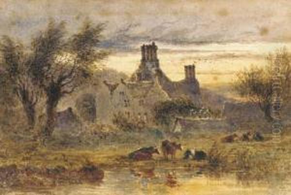 Newton, Near Brecon Oil Painting by Joseph Murray Ince