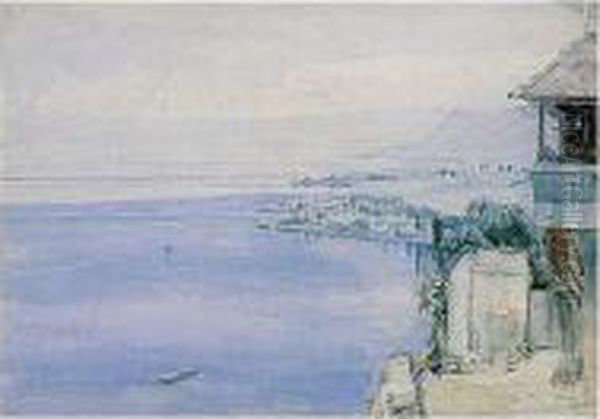 Lake Leman Oil Painting by John William Inchbold