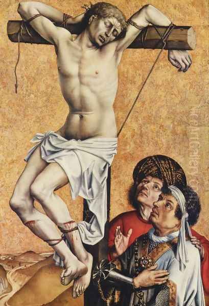 The thief Gesinas in the cross Oil Painting by Robert Campin