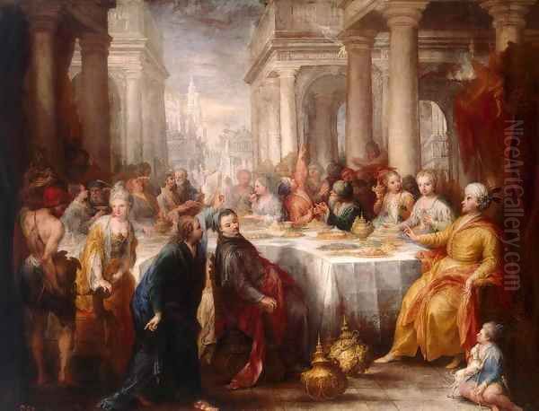 Feast of Belshazzar Oil Painting by Andrea Celesti