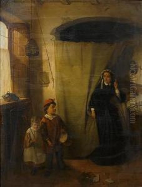 Il Padre Malato Oil Painting by Girolamo Induno