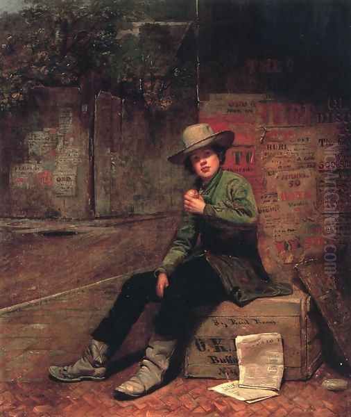 Buffalo Newsboy Oil Painting by Thomas Le Clear