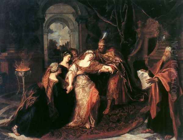 The Swooning of Esther c. 1704 Oil Painting by Antoine Coypel