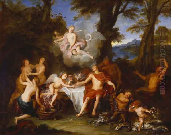 The Alliance of Bacchus and Cupid Oil Painting by Antoine Coypel