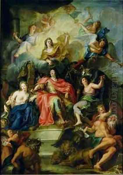 Louis XIV 1638-1715 Crowned by Glory Oil Painting by Antoine Coypel