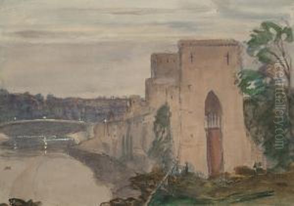 The Castle, Chepstow Oil Painting by James Dickson Innes