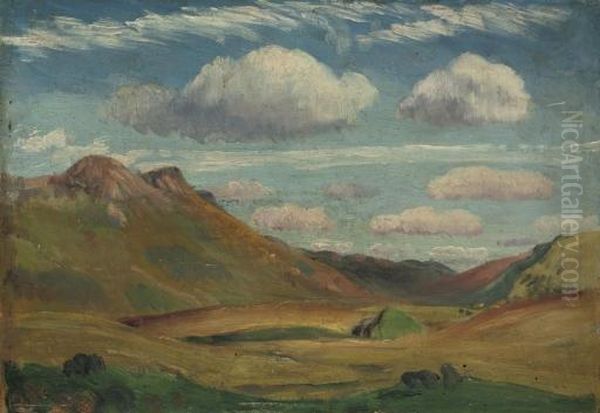 Valley With Arenig On The Left Oil Painting by James Dickson Innes