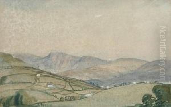 Welsh Mountains Oil Painting by James Dickson Innes