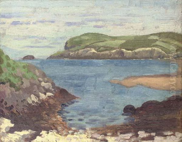 A Rocky Cove Oil Painting by James Dickson Innes