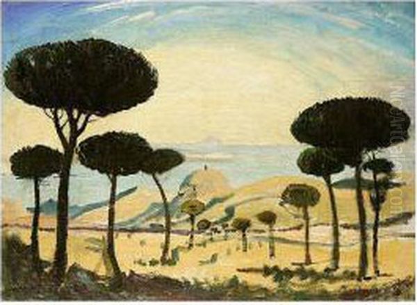 Pines At Collioure, South Of France Oil Painting by James Dickson Innes