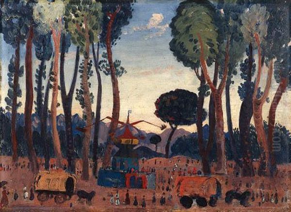 The Fair At Perpignan Oil Painting by James Dickson Innes