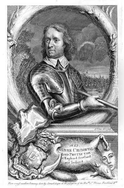 Oliver Cromwell (1599-1658) Lord Protector of England, Scotland and Ireland in 1653 Oil Painting by Samuel Cooper