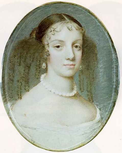 Queen Catherine of Braganza Oil Painting by Samuel Cooper