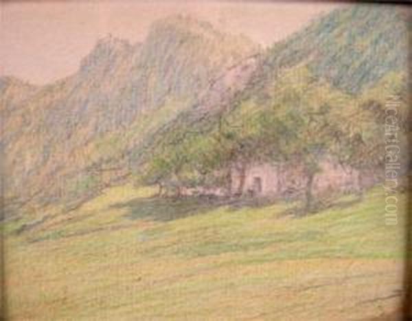 Baita In Montagna Oil Painting by Enrico Intraina