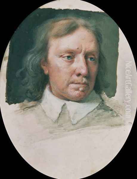 Miniature of Oliver Cromwell (unfinished) Oil Painting by Samuel Cooper