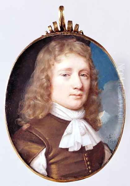 Miniature portrait of an Unknown Man, 1659 Oil Painting by Samuel Cooper