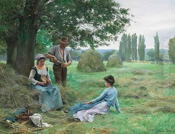 Reapers resting Oil Painting by Therese Marthe Francois Cotard-Dupre