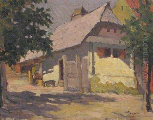 Peasant Household Oil Painting by Isac Ioan