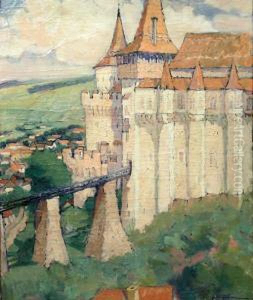 Huniazi Castle Oil Painting by Isac Ioan