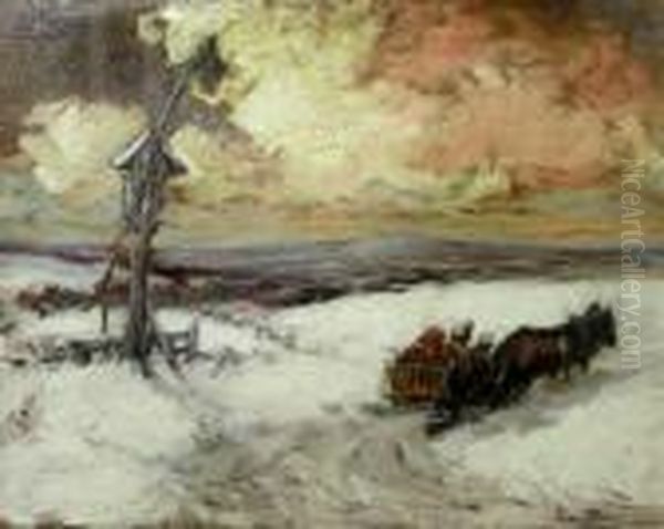 Winter Oil Painting by Isac Ioan