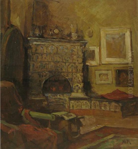 Interior Oil Painting by Petre Iorgulescu Yor