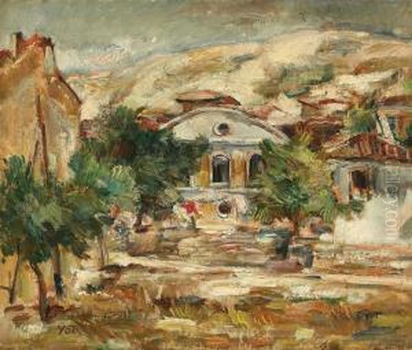 Landscape In Balchik Oil Painting by Petre Iorgulescu Yor