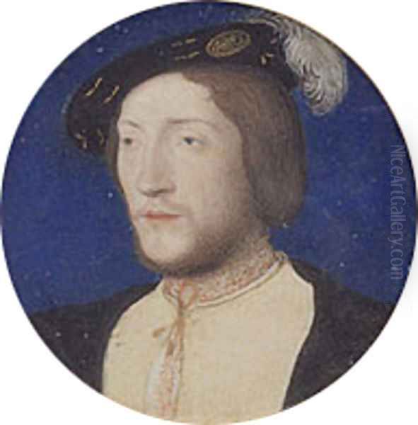 Charles de Coss Count of Brissac ca. 1535 Oil Painting by Jean Clouet