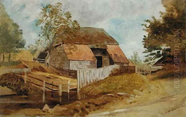 Old Barn, c.1855 Oil Painting by Lionel Constable