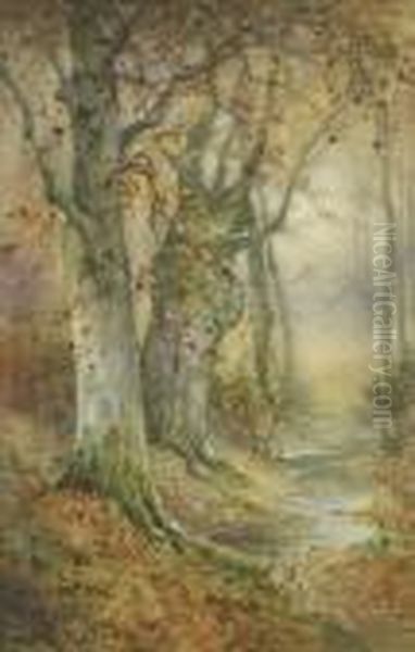 Autumn, Burnham Beeches Oil Painting by Thomas Tayler Ireland