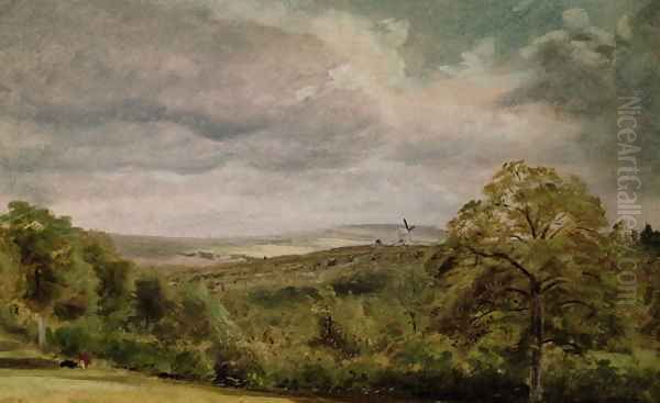 Landscape with a Windmill Oil Painting by Lionel Constable