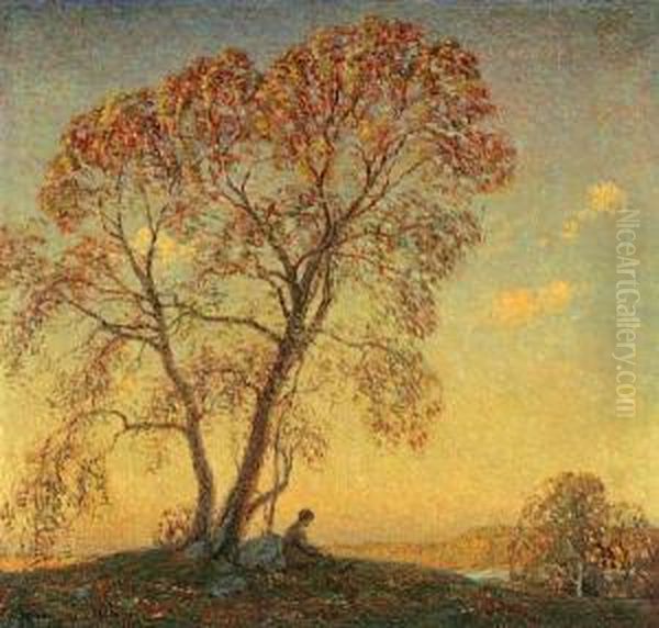 Evening Oil Painting by Wilson Henry Irvine