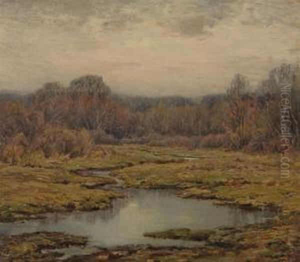 Marsh In Autumn Oil Painting by Wilson Henry Irvine