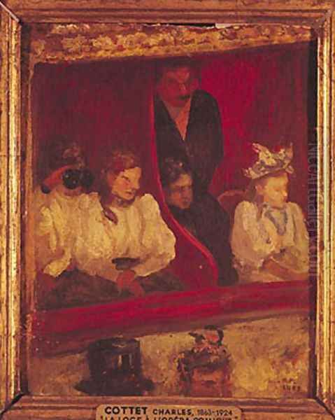 Box at the Opera-Comique, 1887 Oil Painting by Charles Cottet