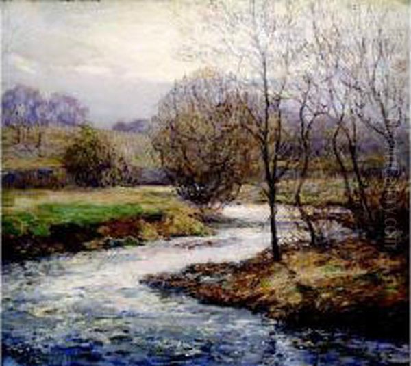 Stream In Winter Oil Painting by Wilson Henry Irvine