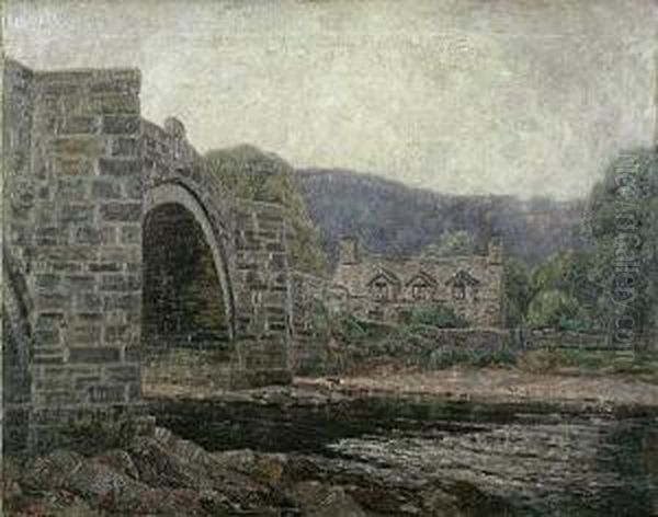 View Of A Stone Bridge Oil Painting by Wilson Henry Irvine