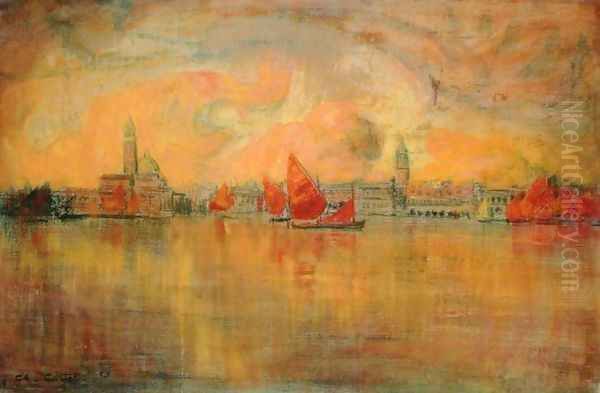 View of Venice from the Sea, 1896 Oil Painting by Charles Cottet