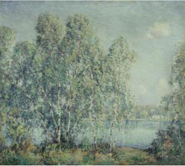 Lake Lyme Connecticutt Oil Painting by Wilson Henry Irvine