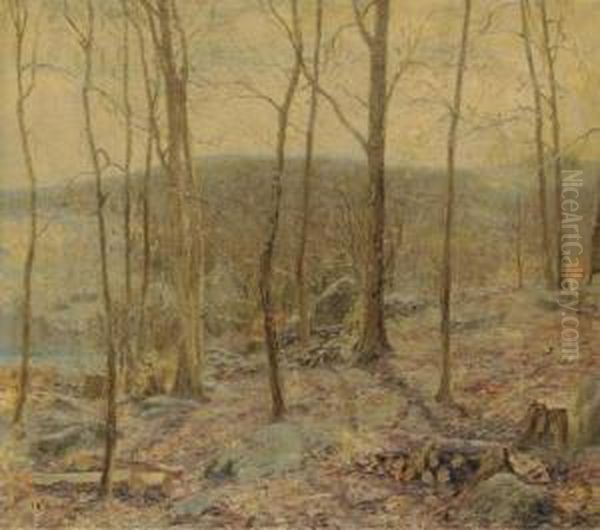 Wooded Landscape Oil Painting by Wilson Henry Irvine