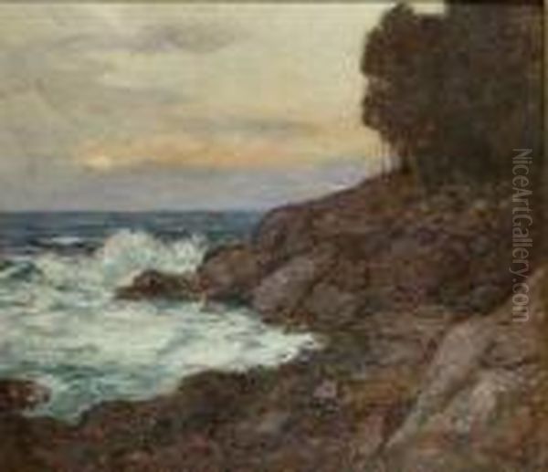 Rugged Shoreline Oil Painting by Wilson Henry Irvine