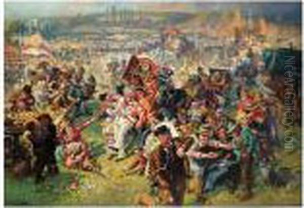 Blaydon Races - A Study From Life Oil Painting by William Irving