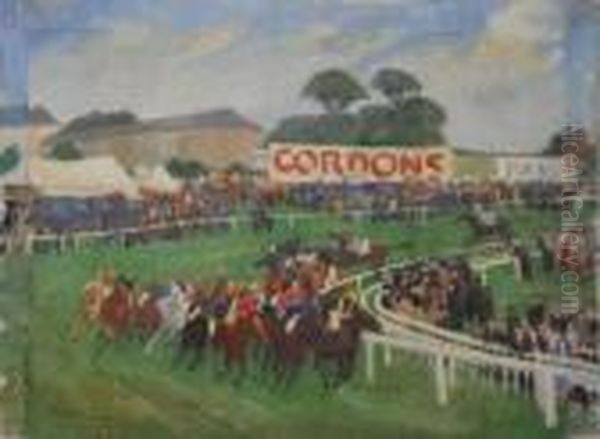 Raceday. Oil Painting by Greville Irwin