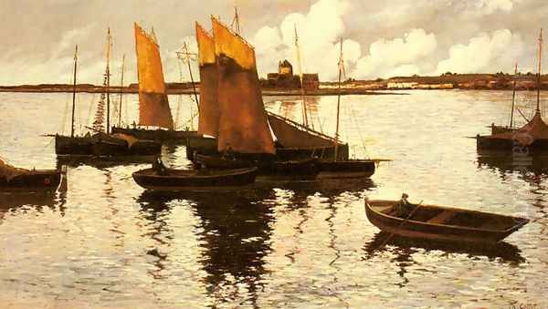 Sunset over the Sails, 1892 Oil Painting by Charles Cottet