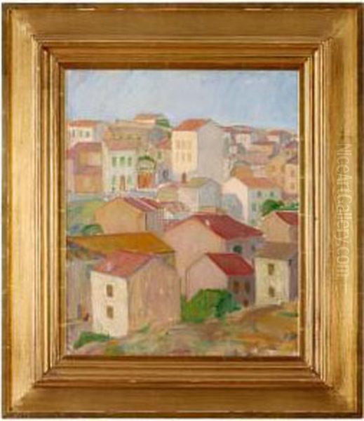 Italienskt Stadsmotiv Oil Painting by Karl Isakson