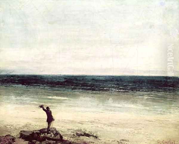 The Artist on the Seashore at Palavan Oil Painting by Charles Cottet