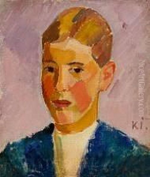 Portrait Of A Young Man Oil Painting by Karl Isakson