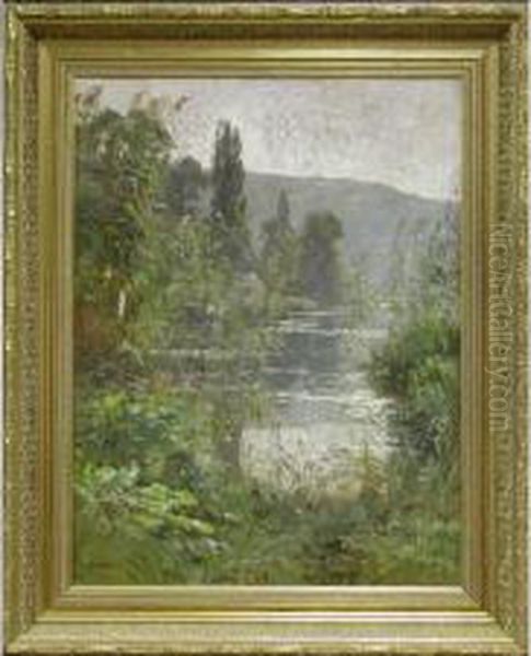 Les Bords Du Doubs Oil Painting by Marie-Victor Emile Isenbart