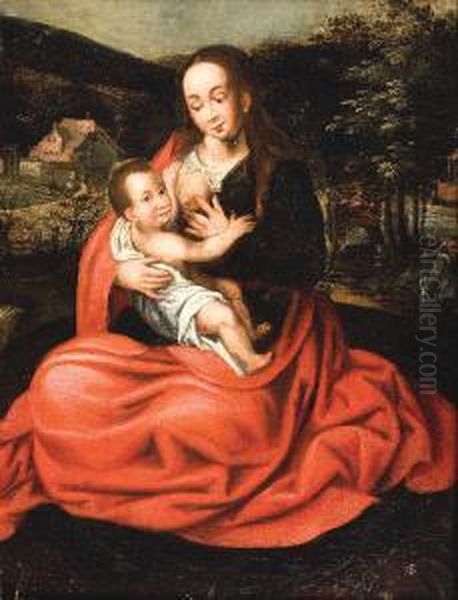 Lasainte-vierge Donnant Le Sein A L'enfantjesus Oil Painting by Adriaen Isenbrandt (Ysenbrandt)