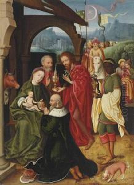 The Adoration Of The Magi Oil Painting by Adriaen Isenbrandt (Ysenbrandt)