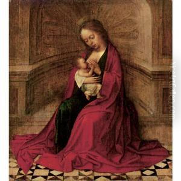 The Virgin And Child In An Interior Oil Painting by Adriaen Isenbrandt (Ysenbrandt)