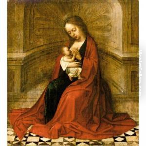 The Virgin And Child In An Interior Oil Painting by Adriaen Isenbrandt (Ysenbrandt)